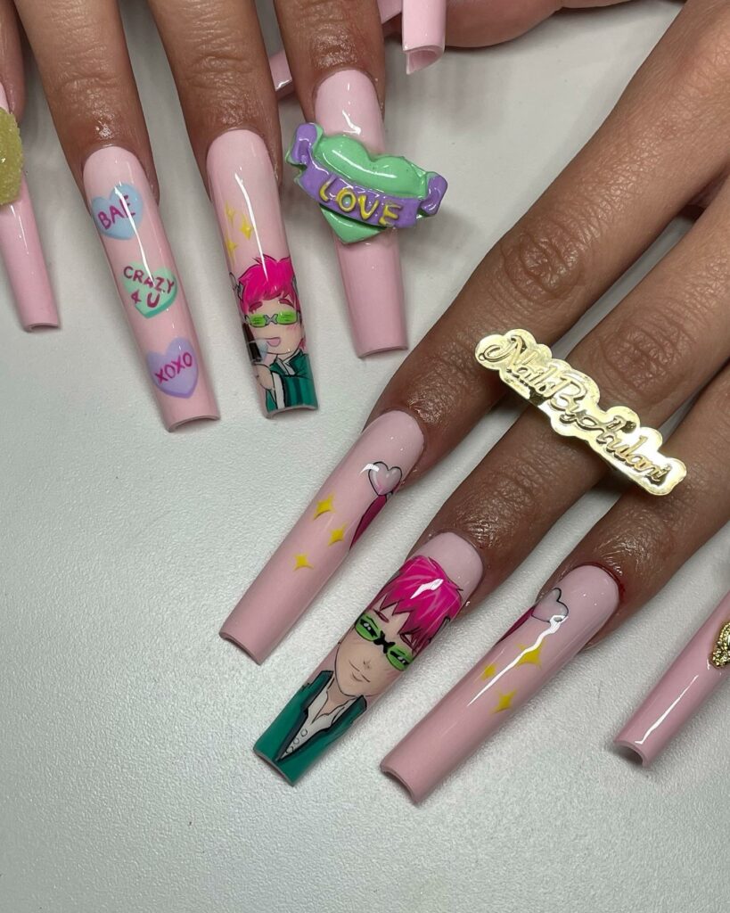 Embrace 40 Anime Nail Designs in 2024 37 The Disastrous Life Of Saiki K