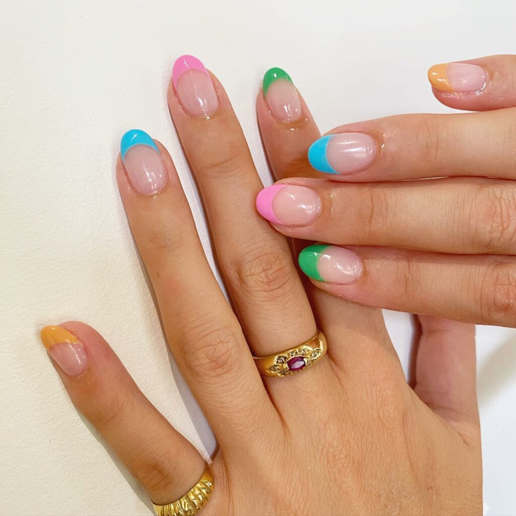 22 Latest Colorful French Tip Nail Ideas To Try In 2024! 16 Summer Color French Tip Nail