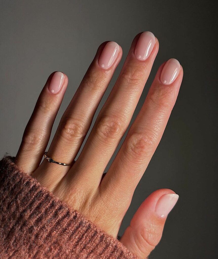 20 Latest Nude Short Nail Ideas To Try In 2024! 18 Nude Short Nails With Dot