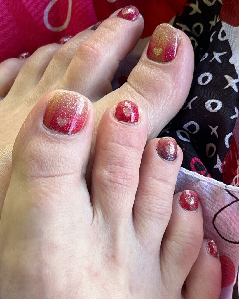 Get Playful with 30 Heart Toenail Pedicure Ideas for 2024 35 Heart Nail Art On Ombre Pedicure