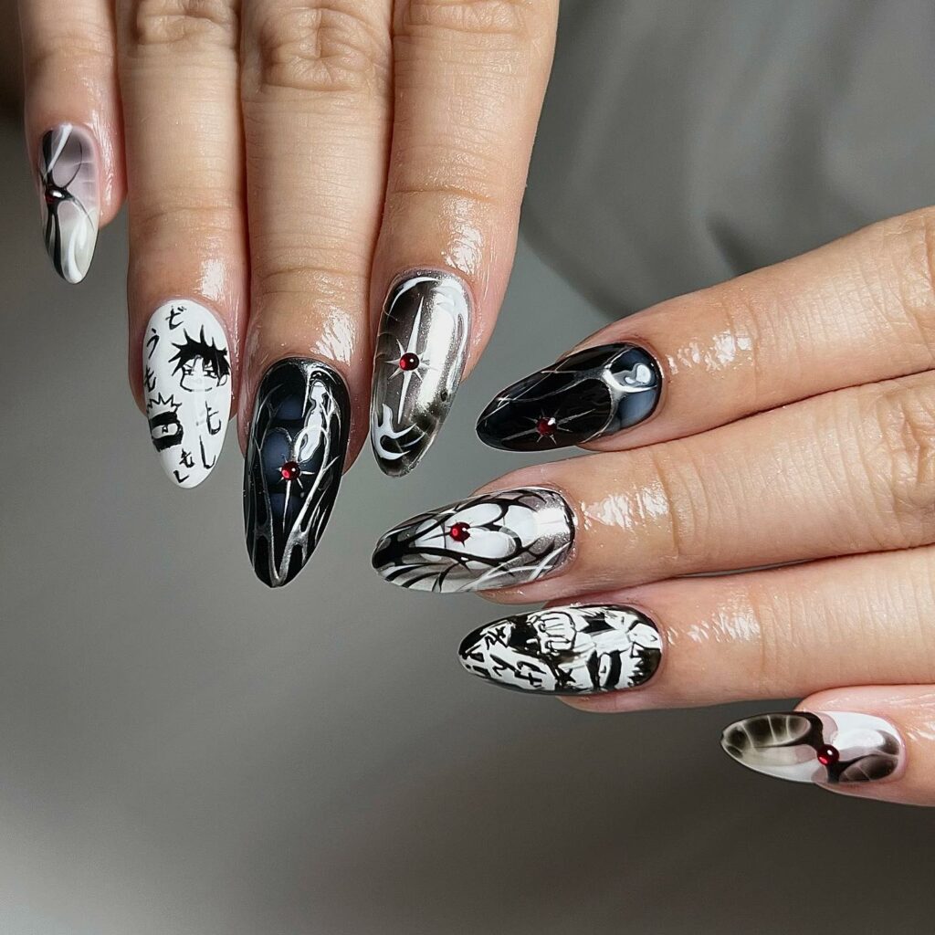 Embrace 40 Anime Nail Designs in 2024 13 Jujutsu Kaisen Nails