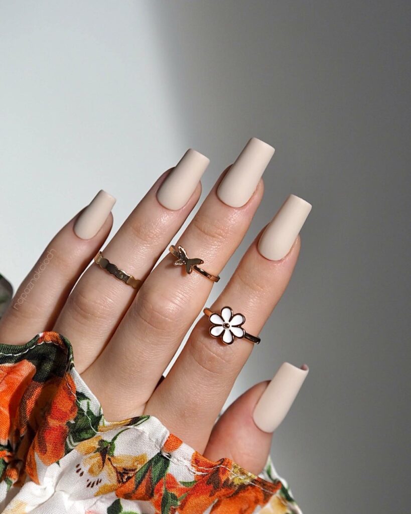 Find Your Style with 28 Beige Nail Designs of 2024 32 Beige Polish On Square Nails