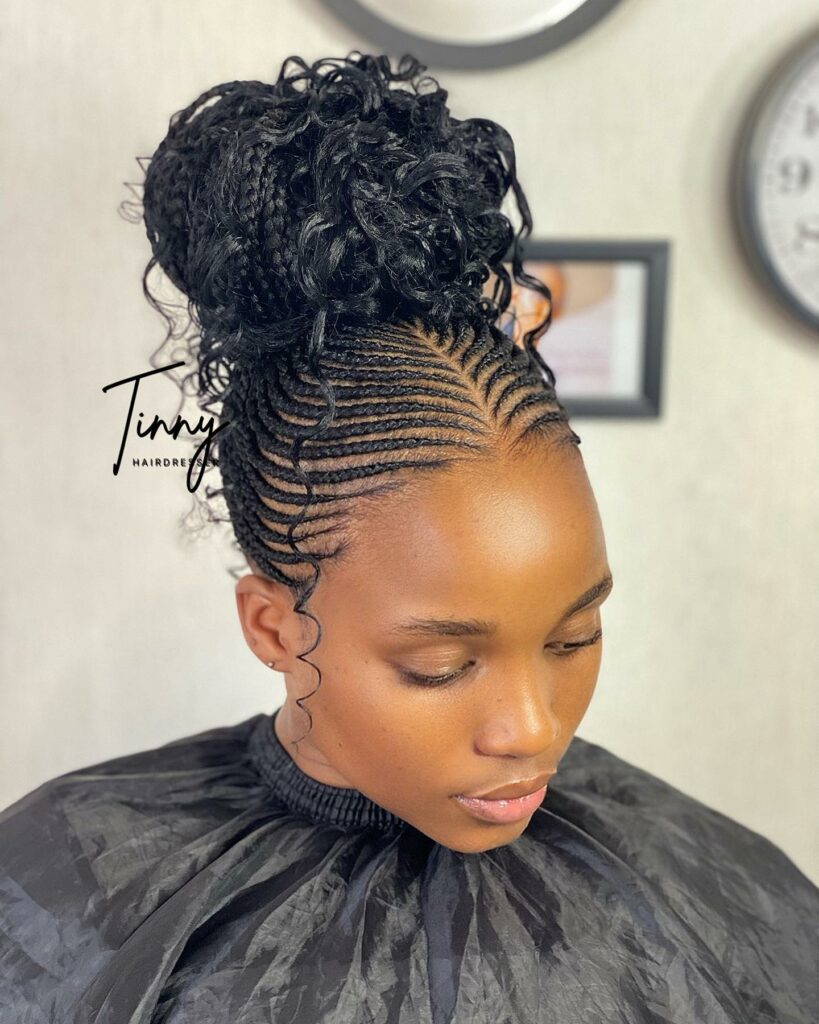 35 Micro Braids Ideas to Elevate Your Hairstyle in 2024 23 Micro Braids In A Messy Bun