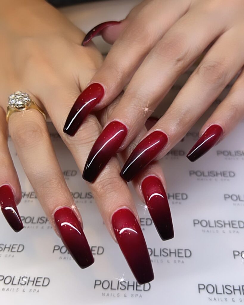 15 Latest Red Ombre Nail Designs To Try In 2024! 21 Coffin Red Ombre Nails