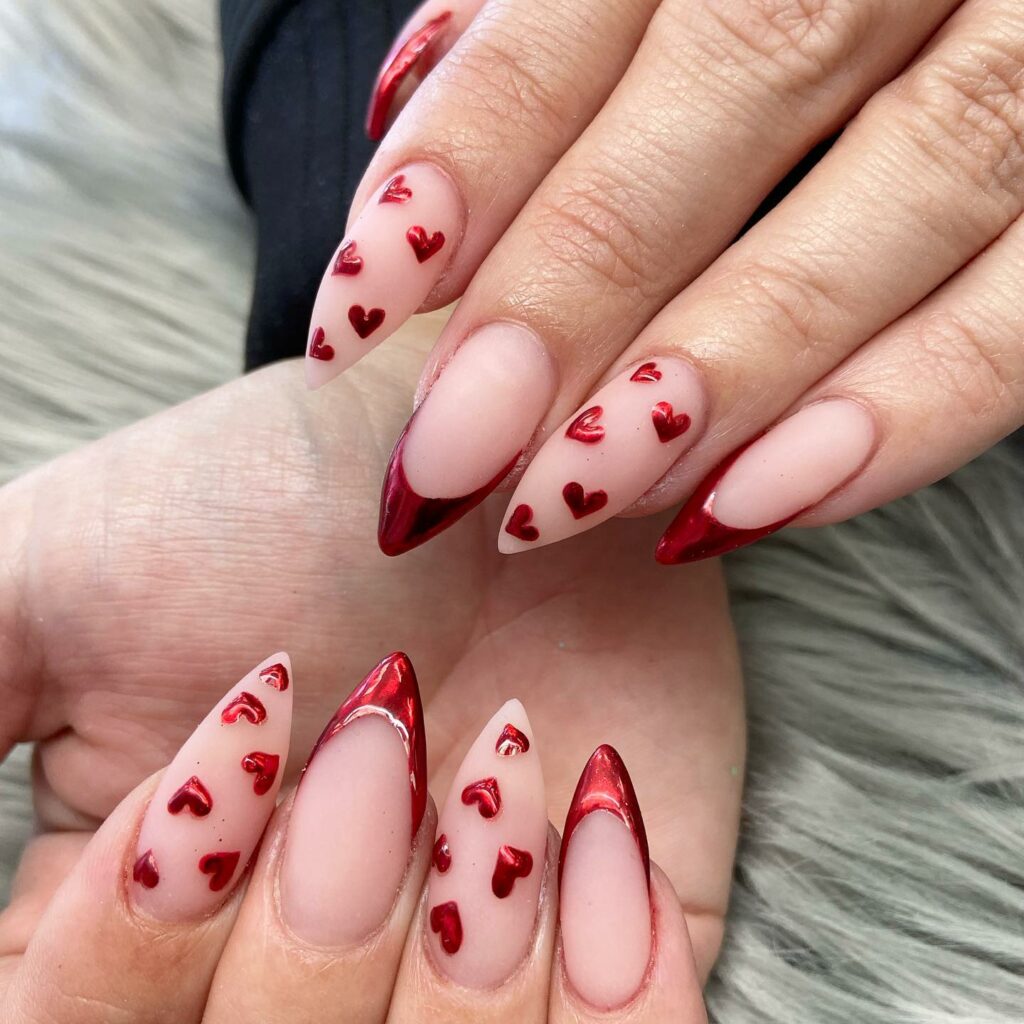20 Latest Dark Red Nail Ideas To Try In 2024! 36 Red Hearts