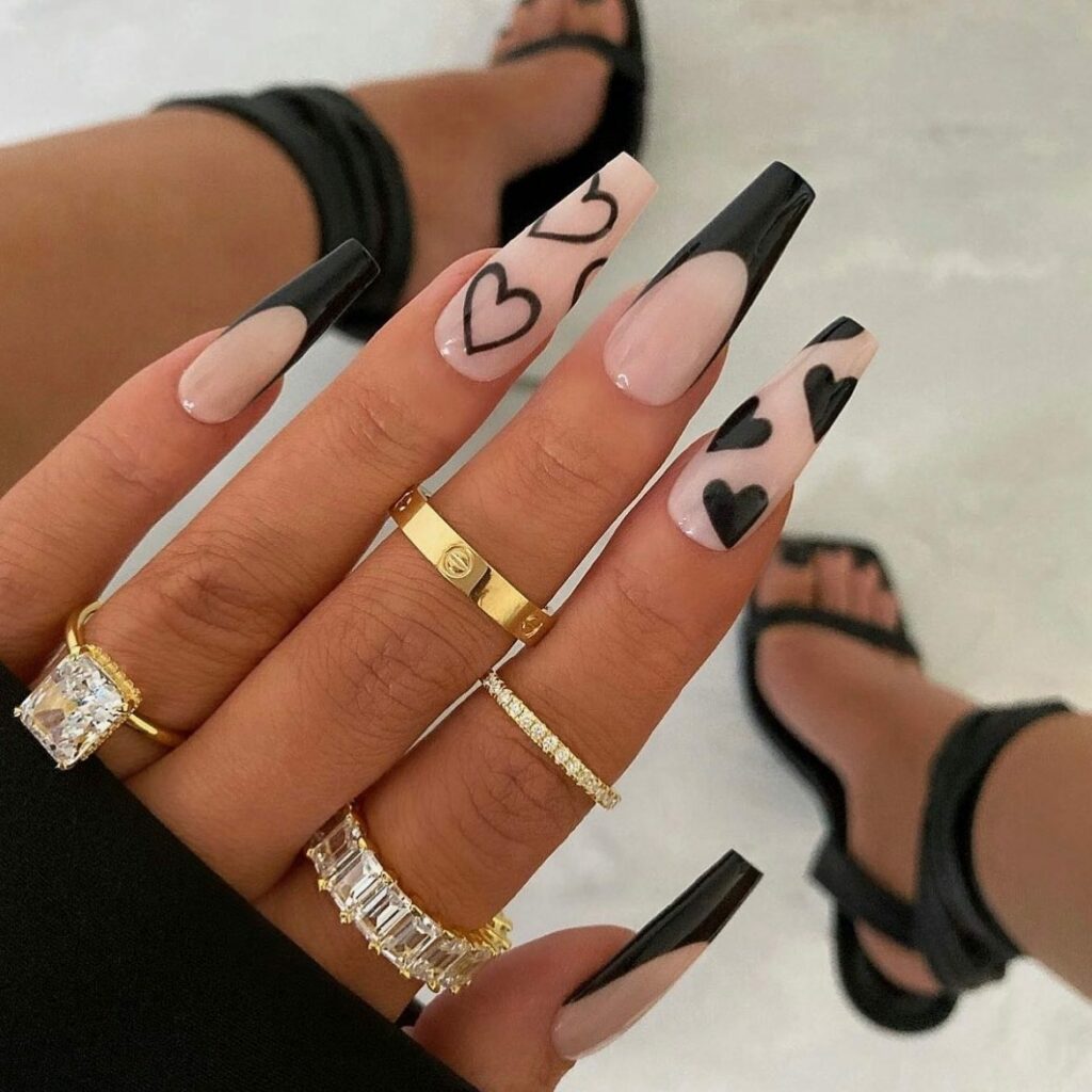 40 Latest Black Coffin Nail Designs To Try In 2024! 12 Heartfelt Tips