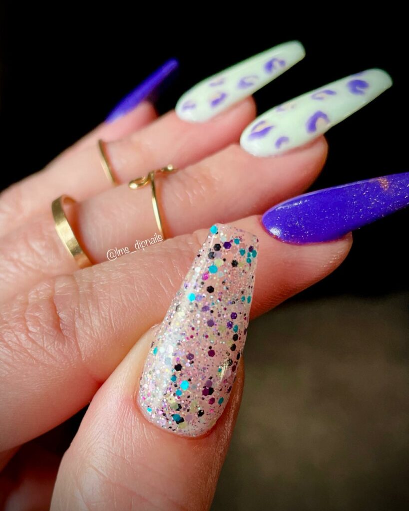 Sparkle with 35 Dark Purple Nails & Glitter in 2024 41 Fantastical Unicorn Tears