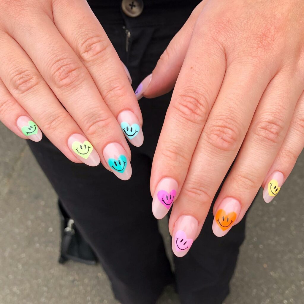 Show Off 25 Smiley Face Nail Designs in 2024 18 Multicolored Smileys