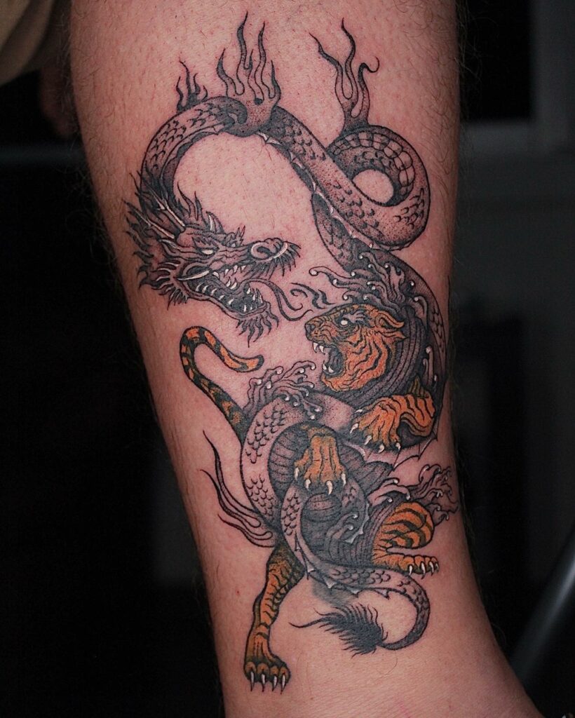 20+ BEST DRAGON TATTOO FOR MEN - UPDATED FOR 2024 24 Dragon Tiger Tattoo