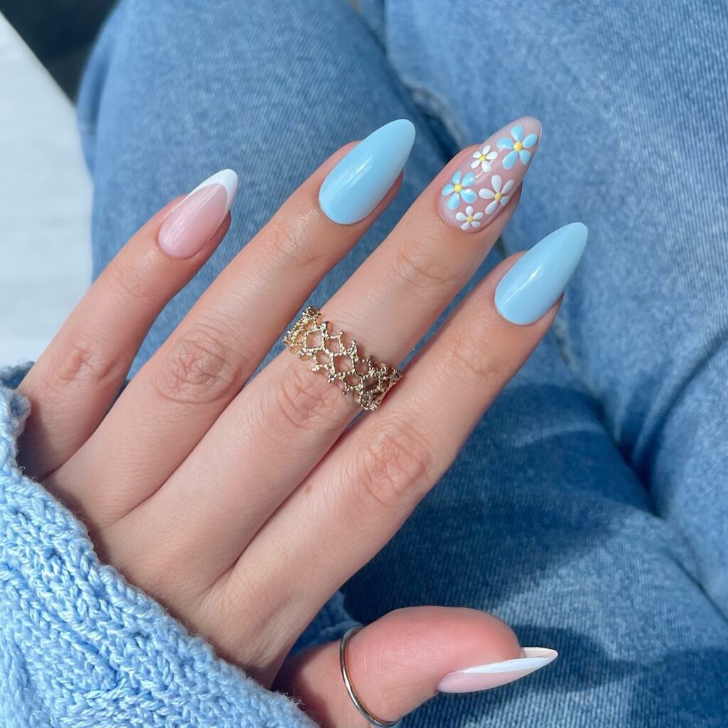 39 Latest Pink and Blue Nail Designs To Try in 2024! 31 Touchable Petals