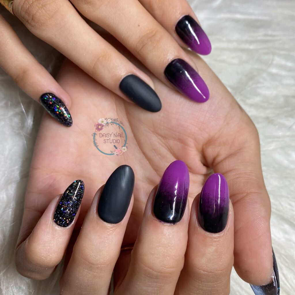Discover 35 Purple Ombre Nail Designs To Try in 2024 42 Black and Purple Ombre Nails