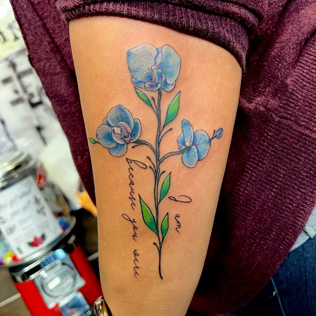 AMAZING ORCHID TATTOOS + THEIR COOL MEANINGS 15 Blue Orchid Tattoos