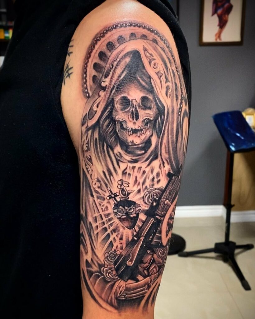 10 Best Santa Muerte Tattoo Designs In 2024 15 Santa Muerte Tattoo