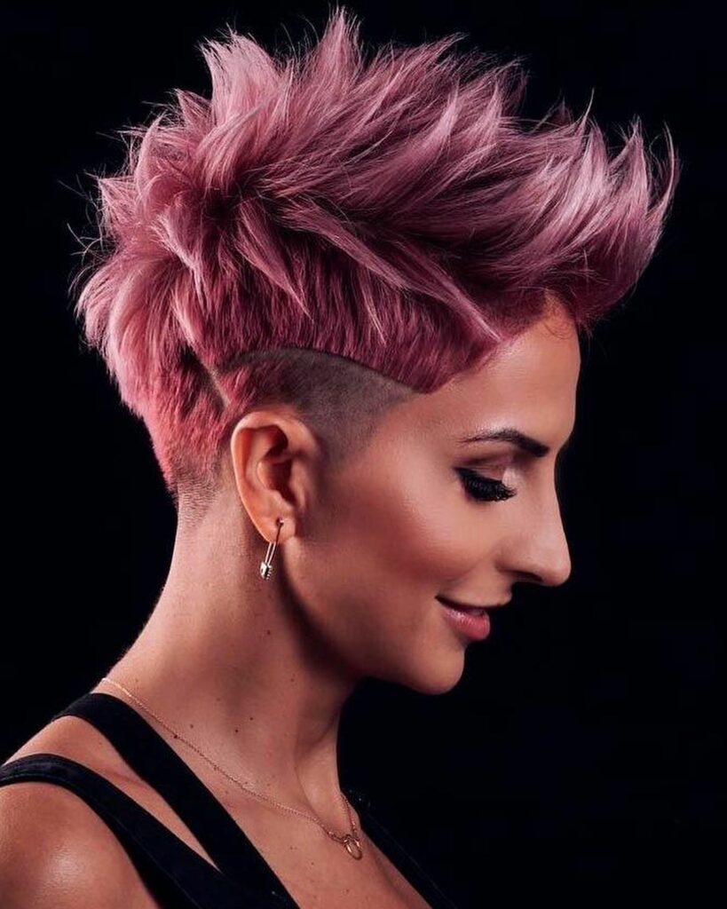 35 Short-Sided Shaved Female Hairstyles to Flaunt Your Boldness in 2024 20 Shaved Spiky Edgy Hairstyle