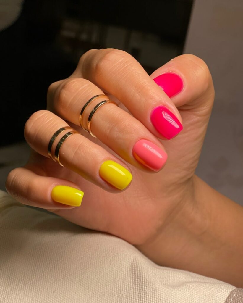20 Latest Pink And Yellow Nail Ideas To Try In 2024! 16 Pink And Yellow Transition Nails Design