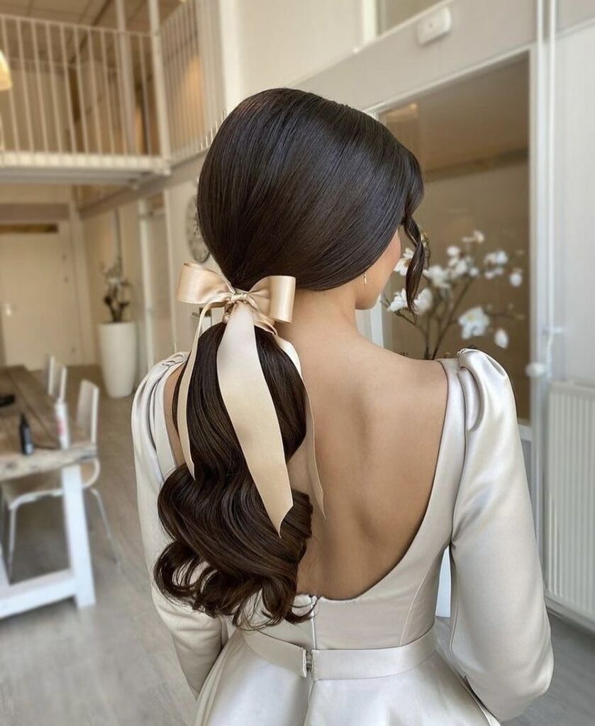 35 Ponytail Hairstyles Ideas for Effortless Elegance in 2024 35 Low Ponytail With a Ribbon