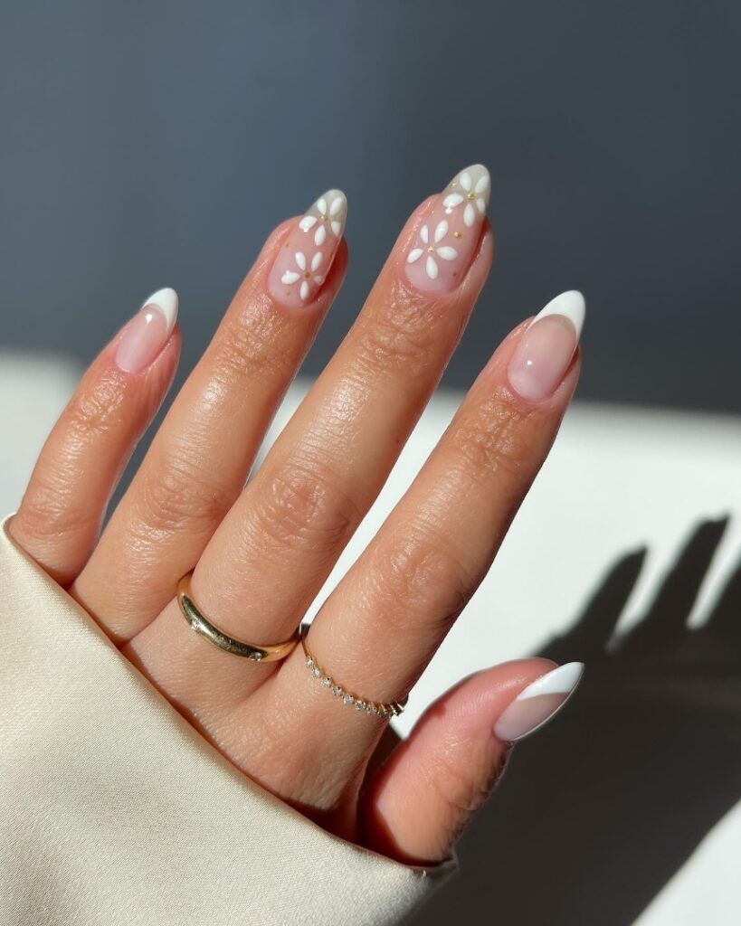 Admire 25 White Almond Nail Designs of 2024 26 French Tips And Florals