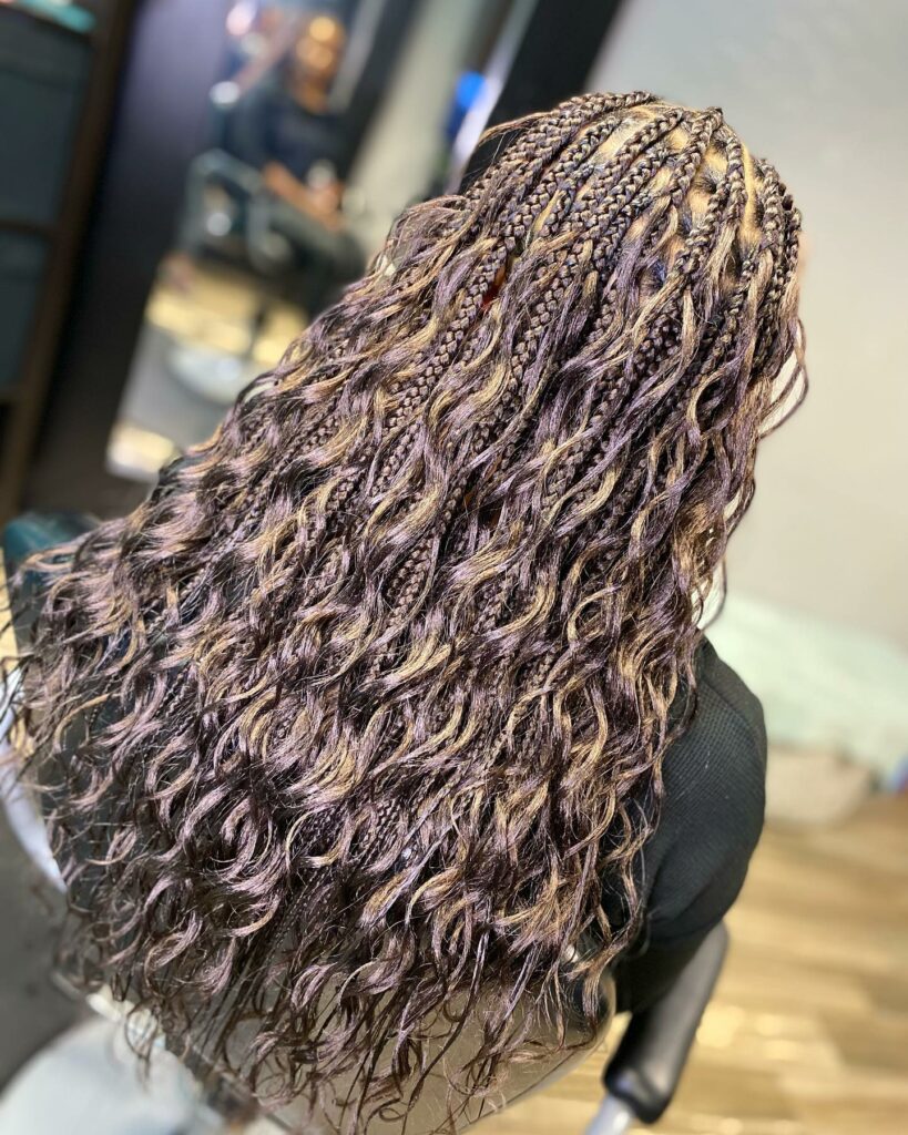 35 Micro Braids Ideas to Elevate Your Hairstyle in 2024 32 Micro Braids with Large Curls