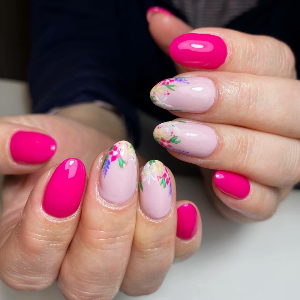 Latest Floral Nail designs to try in 2024! 20