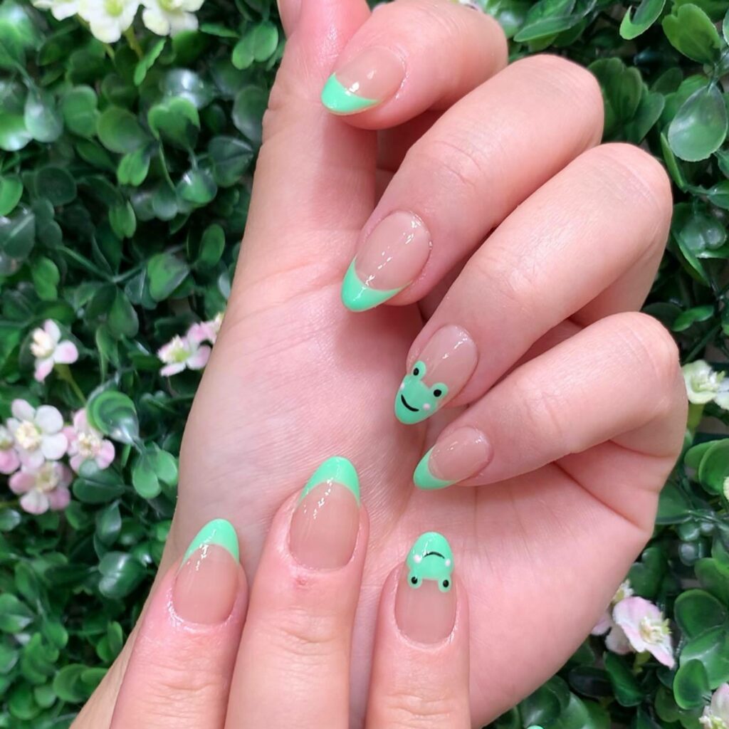 Hop into Fun with 20 Frog Nail Designs in 2024 17 Frog French Tip Nails