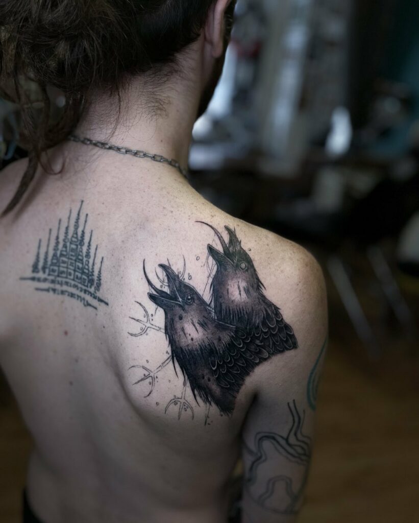 AMAZING PROTECTION TATTOO DESIGNS & MEANINGS IN 2024 16 Huginn and Muninn tattoo
