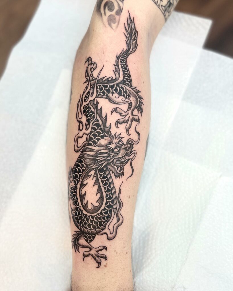 20+ BEST DRAGON TATTOO FOR MEN - UPDATED FOR 2024 25 Flaming Dragon Tattoo