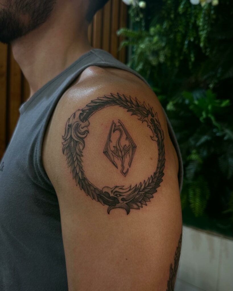 12+ Awesome Skyrim Tattoos To Inspire You in 2024 16 Innovative warrior ink