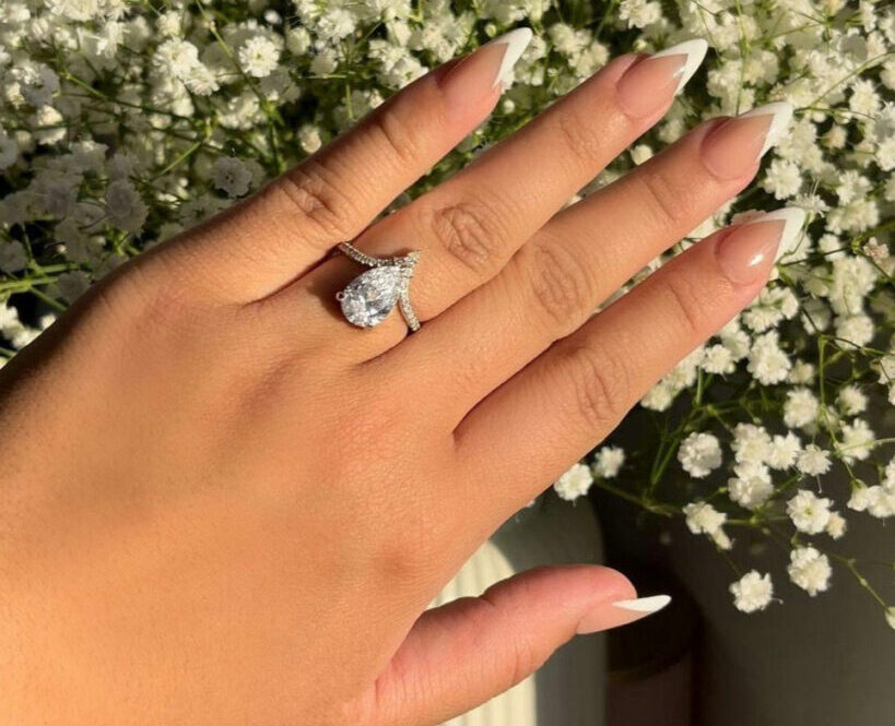 22 Latest Engagement Nail Designs To Try In 2024! 34 V Tips White French Engagement Nail