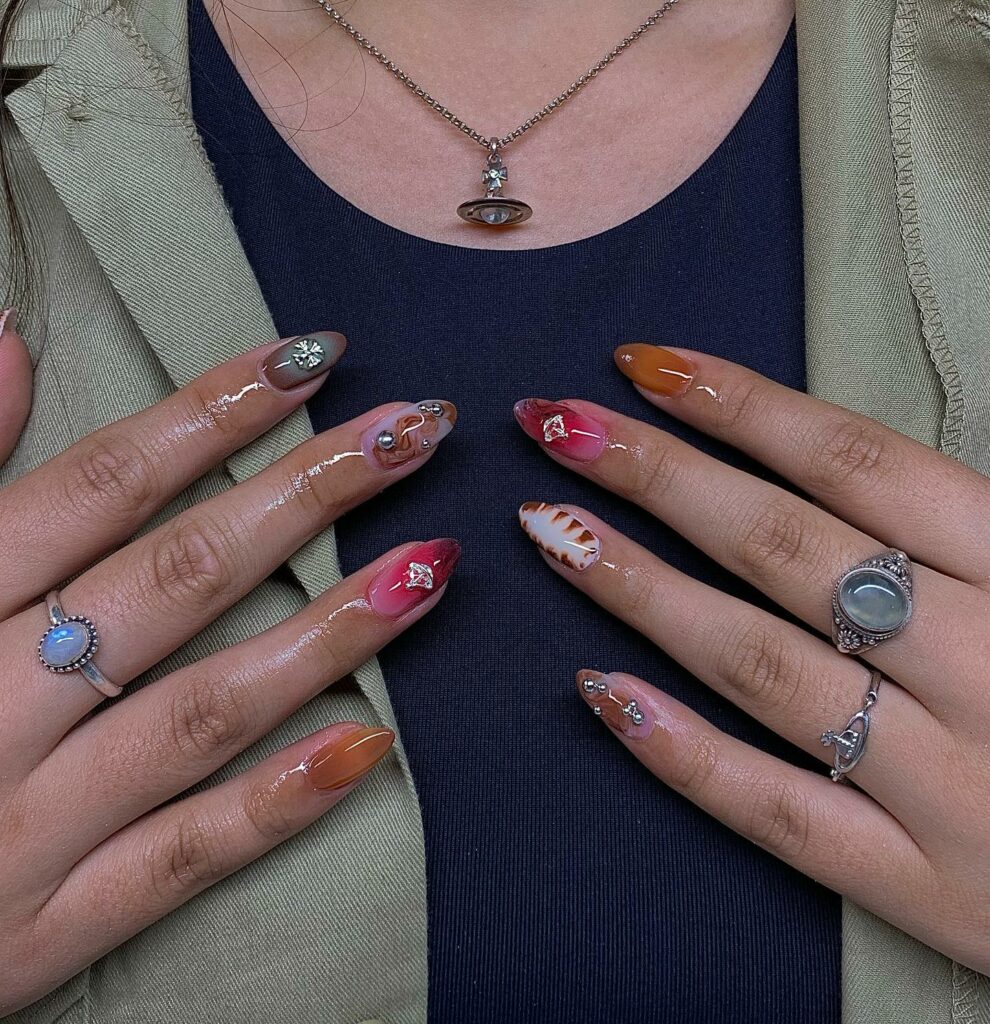 30 Latest Aura Nails Ideas To Try In 2024! 24 All About The Bling