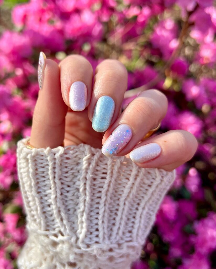 40 Latest Cotton Candy Nail Designs To Try In 2023! 26 Glittery Cotton Candy Nails