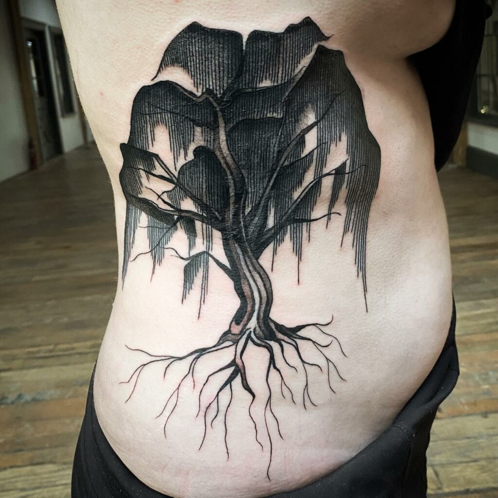 Amazing Weeping Willow Tattoo Designs + Meanings To Inspire In 2024 11 Weeping Willow Tattoo