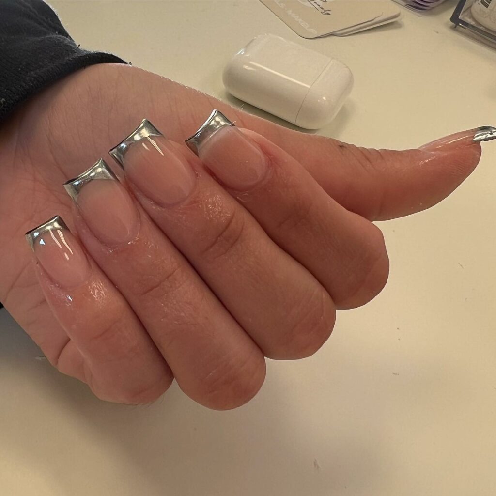 Experiment with 30 Short Square Nail Designs in 2024 31 Silver On Short Square Nails
