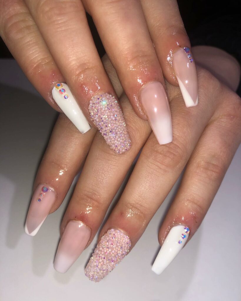 45 Latest Nails With Rhinestones Designs To Try In 2024! 36 Iridescent Rhinestones