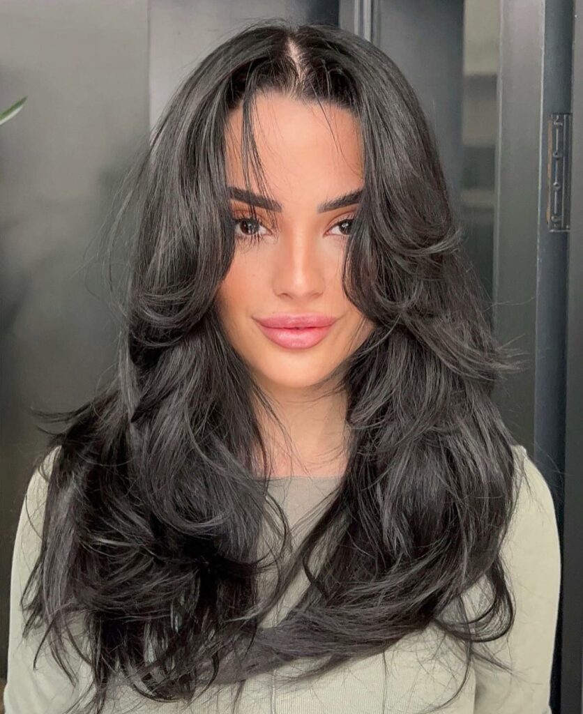 45 Wispy Long Curtain Bang Hairstyles to Try in 2024 21 Dark Hair with Curtain Bangs