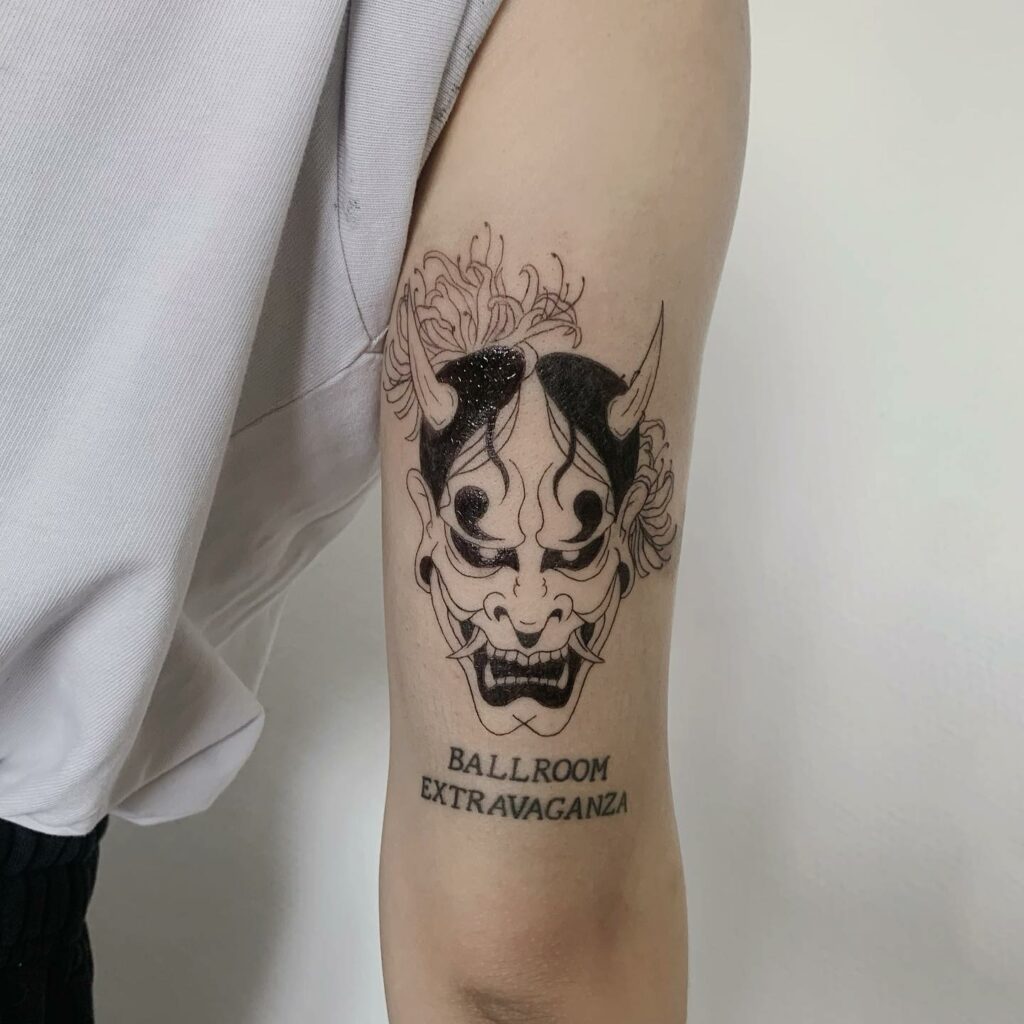 JAPANESE TATTOOS: HISTORY, MEANINGS, SYMBOLISM & DESIGNS 19 Oni Mask Tattoo