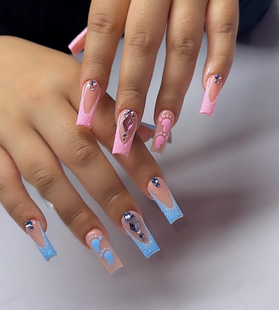 39 Latest Pink and Blue Nail Designs To Try in 2024! 33 Gender Reveal Ready