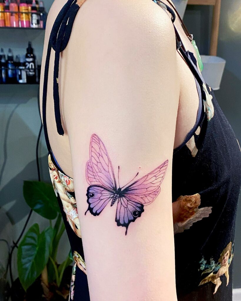 27+ Butterfly Tattoo Meanings To Inspire You! 11 Purple Butterfly Tattoo Meaning