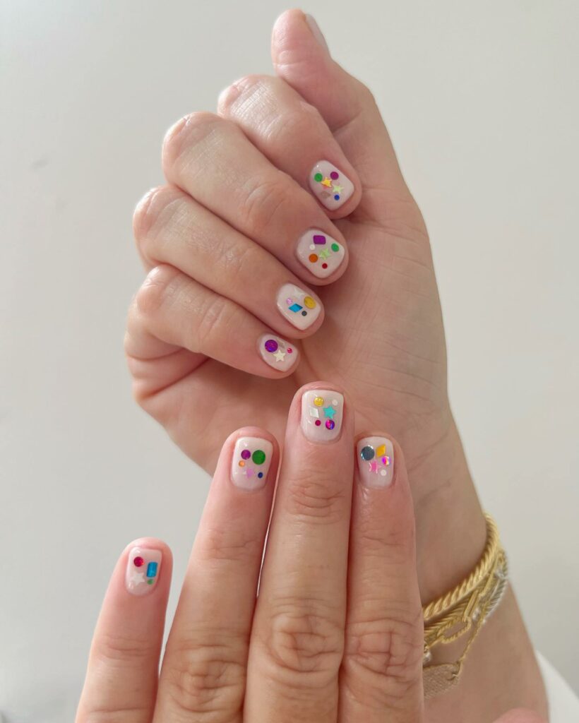 40 Latest Short Summer Nail Designs To Try In 2024! 50 Short Summer Nails With Colorful Tiny Shpes Design