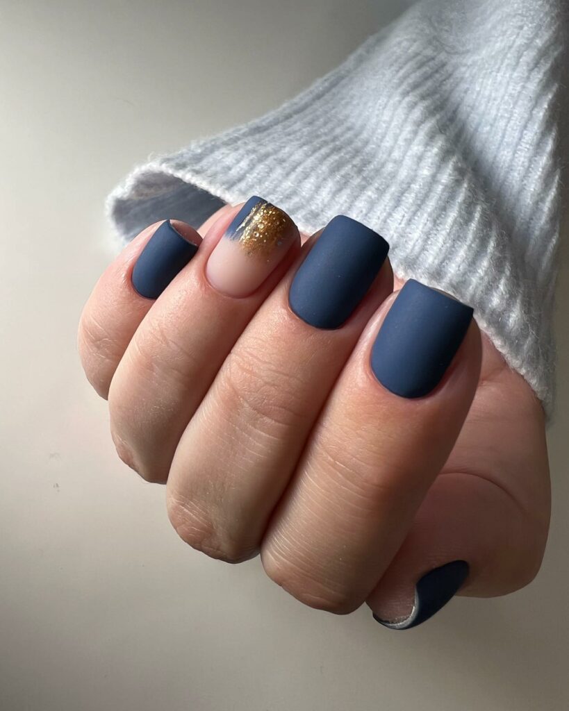 Experiment with 30 Short Square Nail Designs in 2024 23 Matte Blue