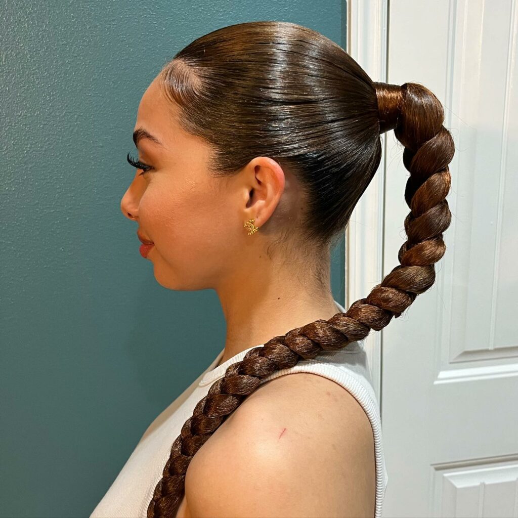 35 Ponytail Hairstyles Ideas for Effortless Elegance in 2024 21 High Braid Ponytail