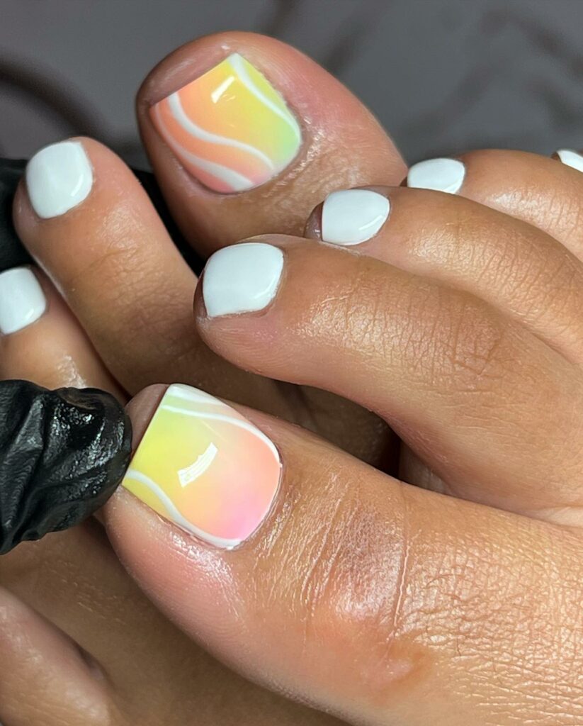 30 Ombre Pedicure Ideas to Experiment with in 2024 20 Yellow Ombre