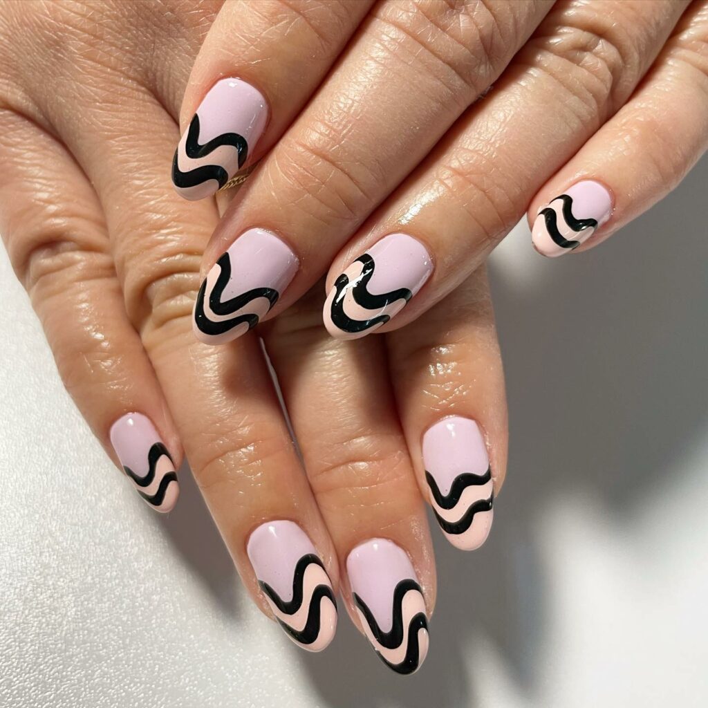 Indulge in 35 Black And Pink Nail Designs To Try in 2024 38 Swirling Through Sparkles