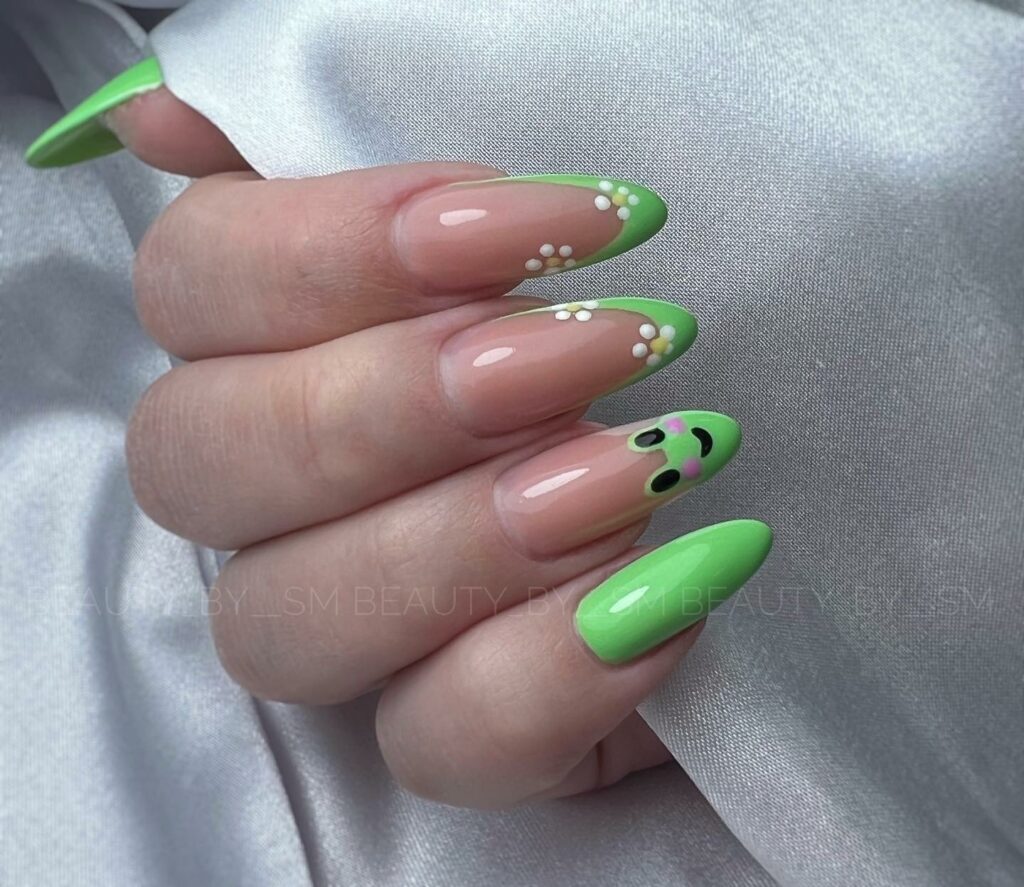 Hop into Fun with 20 Frog Nail Designs in 2024 28 Almond Frog Nails With Flowers