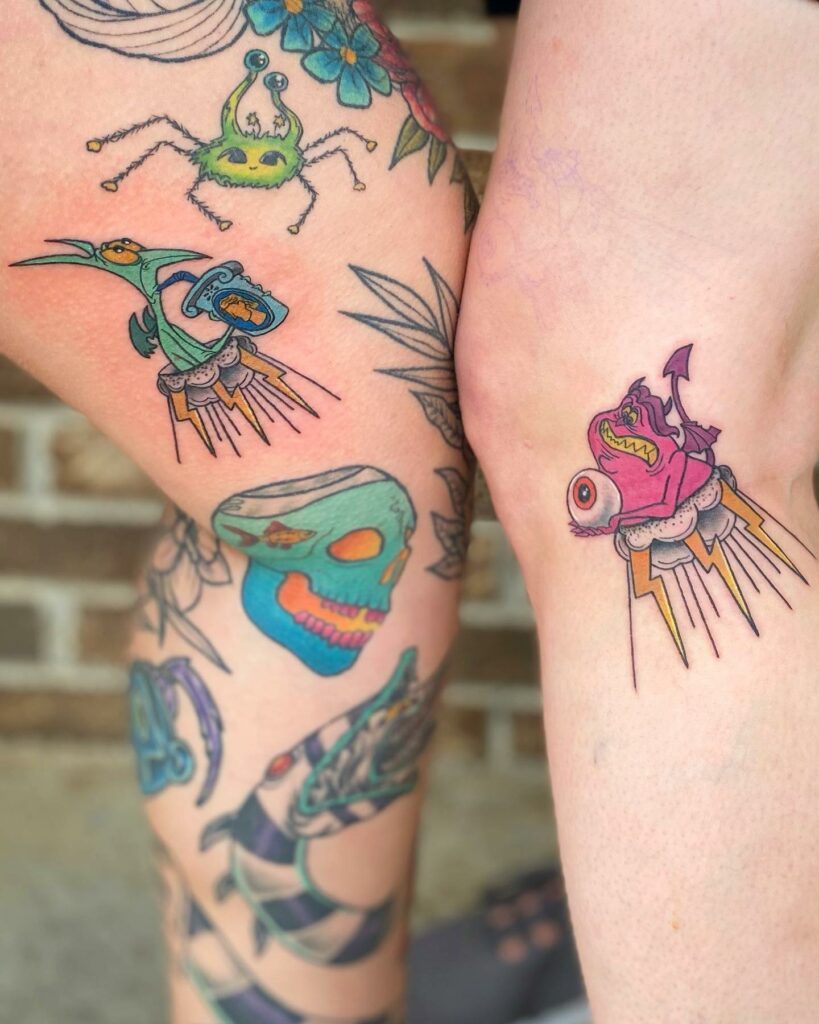AMAZING MATCHING SISTER TATTOO IDEAS - NEW & UPDATED 2024 27 Colorful Sister Tattoo