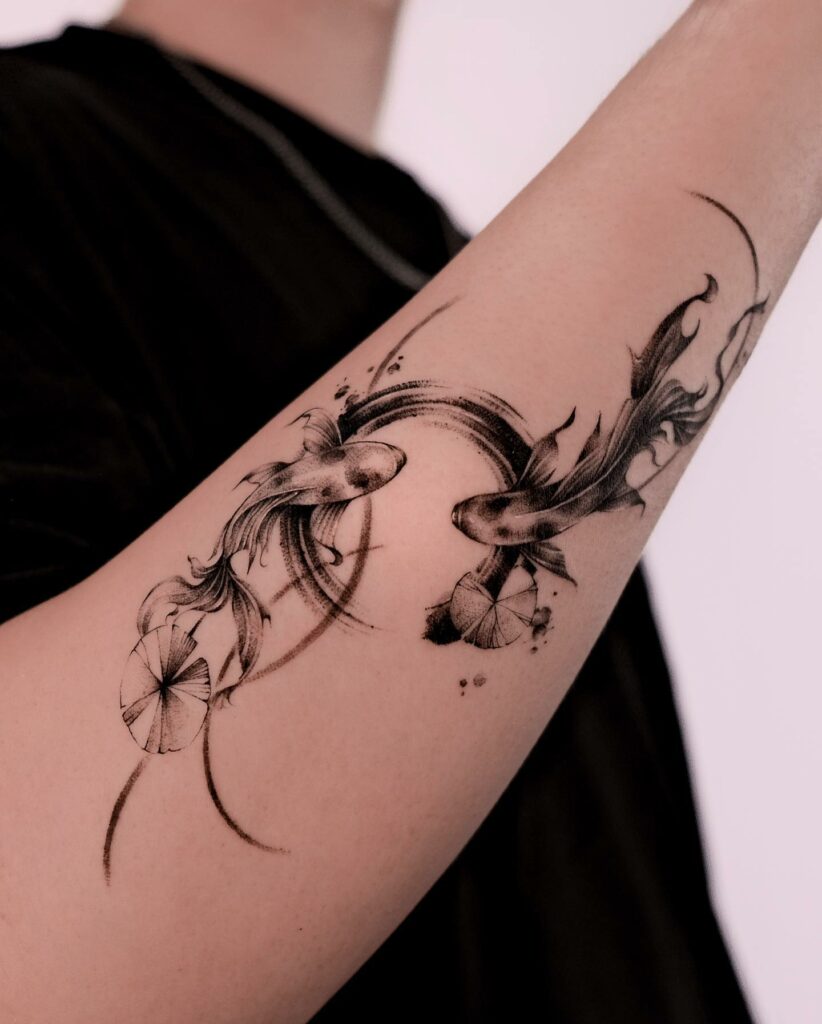 10+ KOI FISH TATTOO IDEAS + MEANINGS - UPDATED FOR 2024 20 Yin and Yang Koi Fish Tattoo