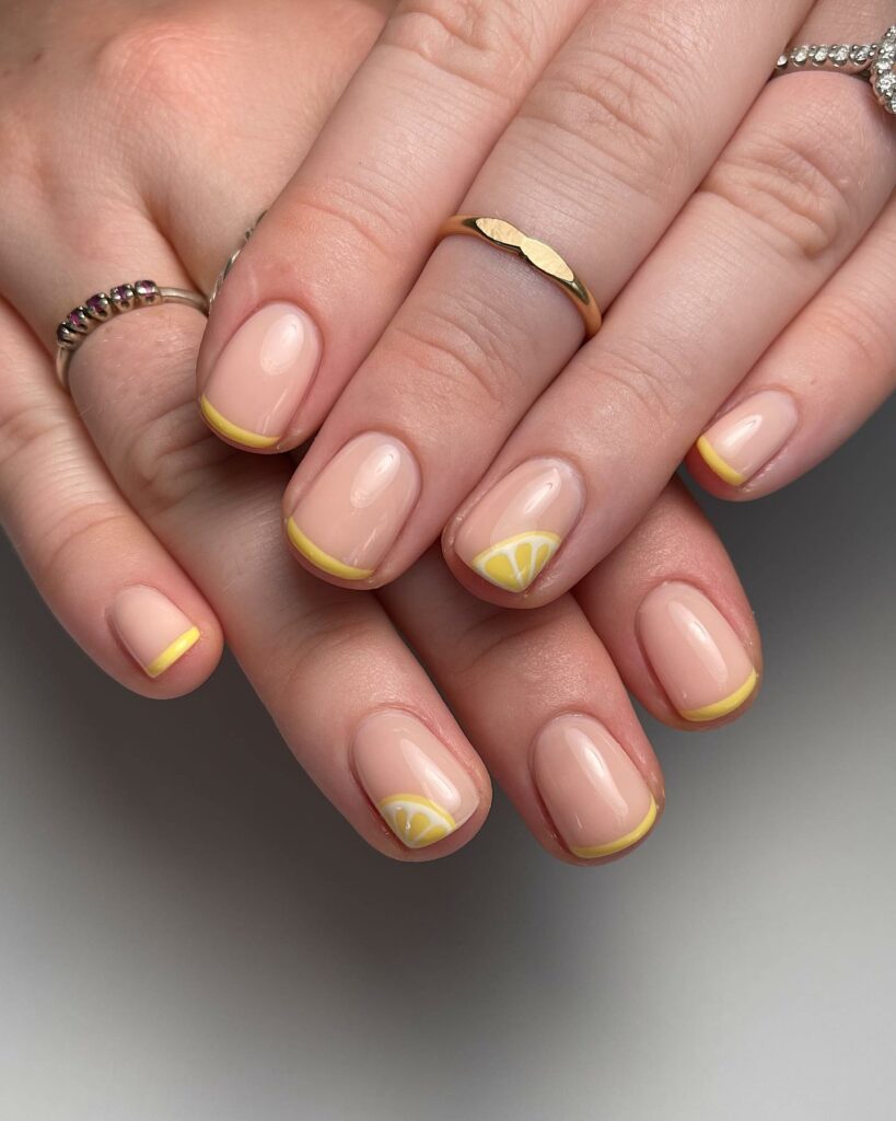 40 Latest Short Summer Nail Designs To Try In 2024! 45 Lemon French Nails