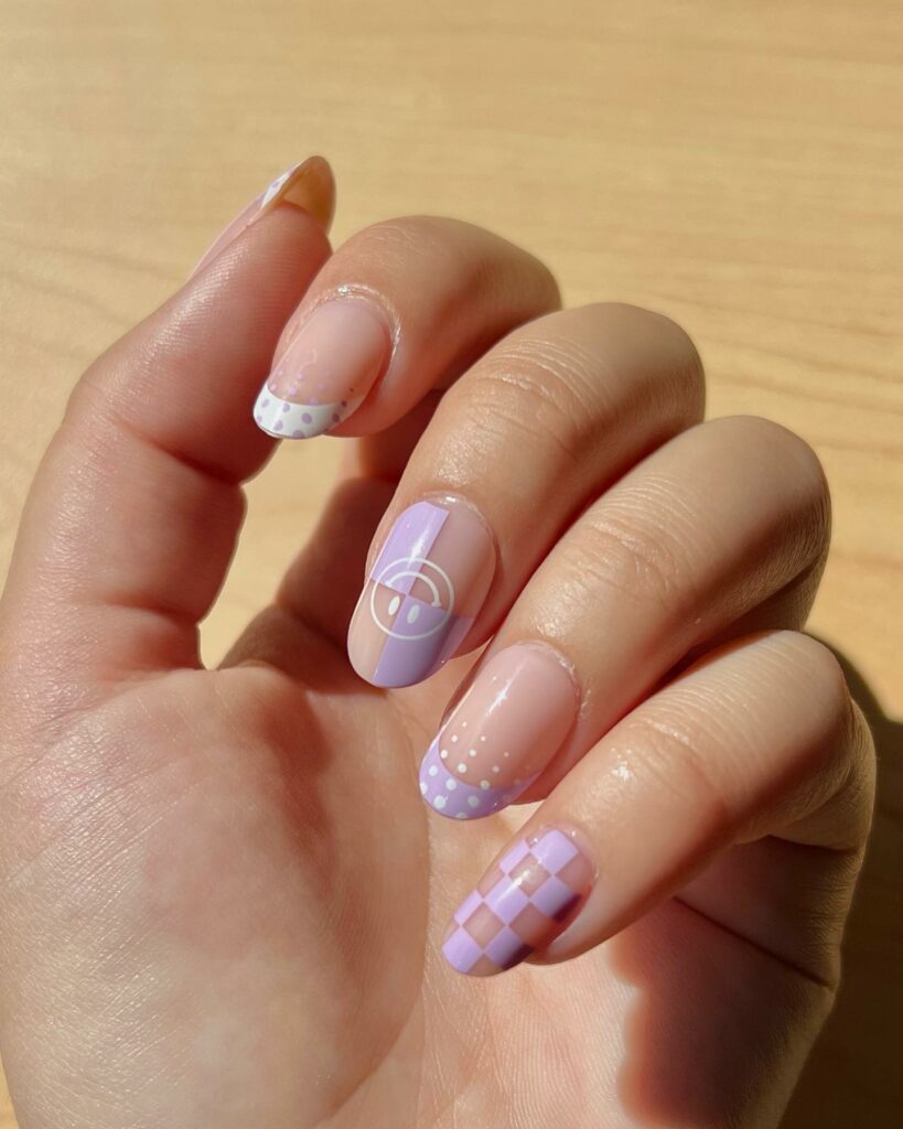 20 Latest Short Spring Nail Designs To Try In 2024! 19 Purple Short Spring Nails Inspo