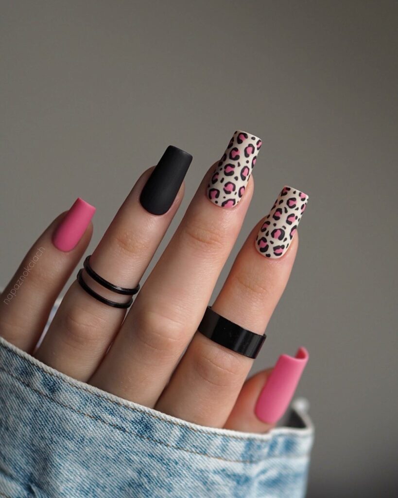 25 Latest Leopard Print Nail Ideas To Try In 2024! 18 Matte Pink Leopard Nails