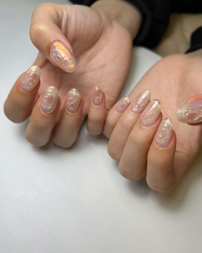 20 Latest Bubble Nail Ideas To Try In 2024! 23 Chrome Bubble Nails