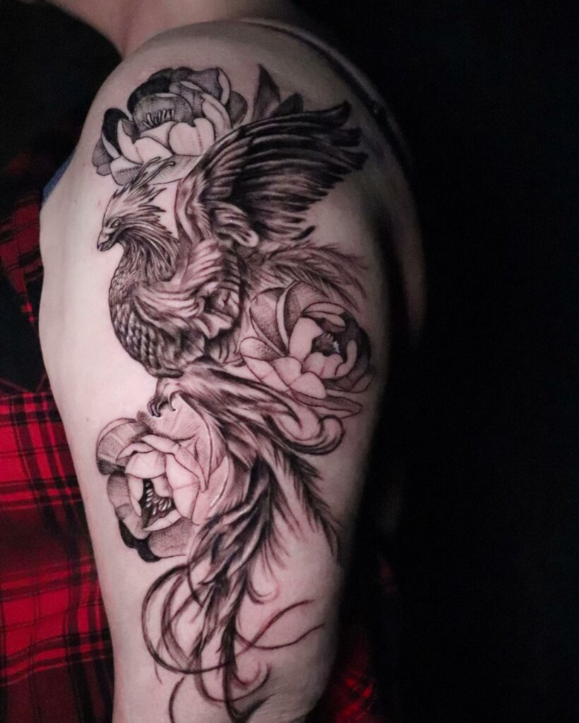 12+ Amazing PHOENIX TATTOO DESIGNS & Their MEANINGs - updated 2024 15 Phoenix Sternum Tattoo